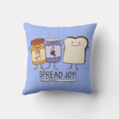 かわいいピーナッツバター及びゼリー及びパンの広がりの喜び クッション (裏面)