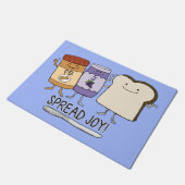 かわいいピーナッツバター及びゼリー及びパンの広がりの喜び ドアマット (アングル)