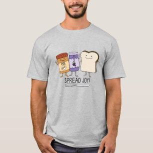 かわいいピーナッツバター及びゼリー及びパンの広がりの喜び Tシャツ