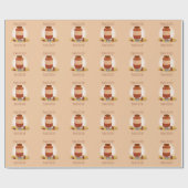 かわいいピーナッツバター瓶の食べ物 ラッピングペーパー (フラット)