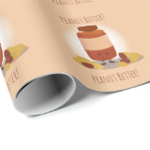 かわいいピーナッツバター瓶の食べ物 ラッピングペーパー (ロールコーナー)