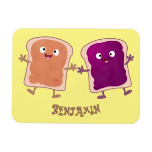 かわいいピーナツバターとゼリーのサンドイッチ漫画 マグネット