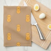 かわいいピーナツパターン キッチンタオル (四つ折り)