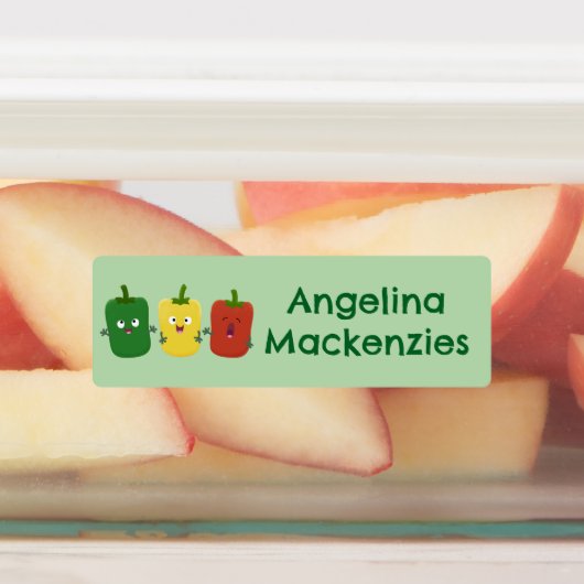 かわいいピーマンのトウガラシの歌パーソナライズされたう ラベル (貼付)