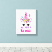 かわいいピ忘れンクユニコーンを夢見るな キャンバスプリント (インサイチュ (ウッドフロア))