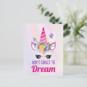 かわいいピ忘れンクユニコーンを夢見るな ポストカード (スタンド正面)