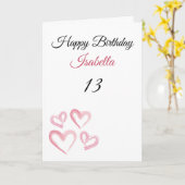 かわいいピ絵を描ンクリトルハート13誕生日 カード (黄色い花)