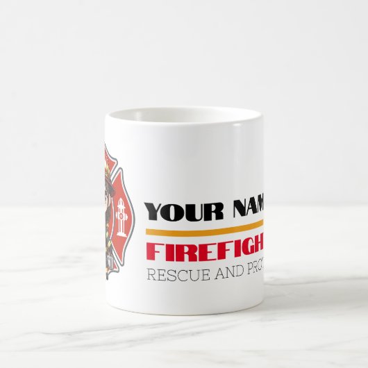かわいいファイヤーファイターガール – コーヒーマグカップ (中央)