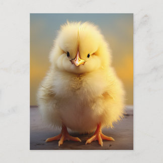 かわいいファジーおもしろいヒック – 動物 ポストカード