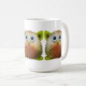 かわいいファジーなアニメのキャラクターアート コーヒーマグカップ (正面右)