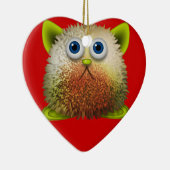 かわいいファジーなアニメのキャラクターアート セラミックオーナメント (右)