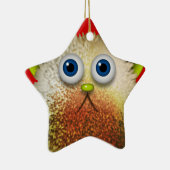 かわいいファジーなアニメのキャラクターアート セラミックオーナメント (右)