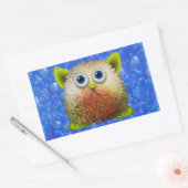 かわいいファジーなアニメのキャラクターアート 長方形シール (封筒)