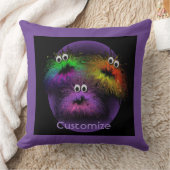 かわいいファジーレインボークリッターパープル装飾用クッション クッション (ブランケット)