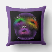 かわいいファジーレインボークリッターパープル装飾用クッション クッション (裏面)