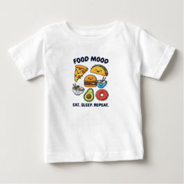 かわいいファストフードのムードパターン ベビーTシャツ