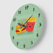 かわいいファストフードハンバーガーフライ ラージ壁時計 (傾斜)