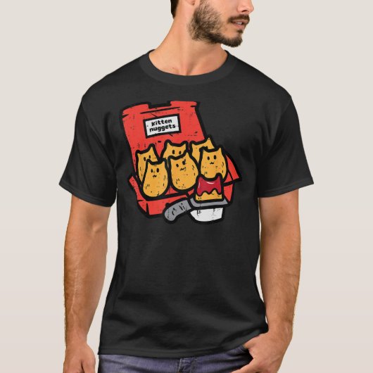 かわいいファストフード猫フード好き女の子 Tシャツ (正面)