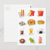 かわいいファストフード ポストカード (正面/裏面)