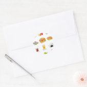 かわいいファストフード ラウンドシール (封筒)