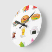 かわいいファストフード ラウンド壁時計 (傾斜)