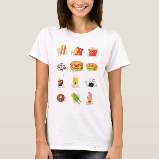 かわいいファストフード Tシャツ (正面)