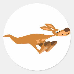 かわいいファストマンガKangarooステッカー ラウンドシール