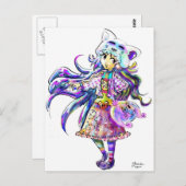 かわいいファッションかわいいアニメガール – マンガクールスタイル ポストカード (正面/裏面)