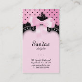 かわいいファッションの弓名刺の水玉模様 名刺 (裏面)