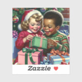 かわいいファッションド古いクリスマスと新年 シール (シート)