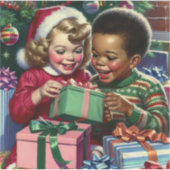 かわいいファッションド古いクリスマスと新年 シール (正面)