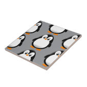 かわいいファットペンギンオールオーバープリントグレー タイル (側面)