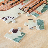 かわいいファミリーサファリパーソナライズされた動物 ジグソーパズル (側面)