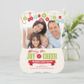 かわいいファミリー ホリデー クリスマス フォト カード (スタンド正面)