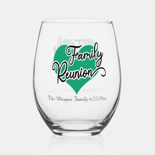 かわいいファミリ懇親会の名前の追加日 ステムなしワイングラス (正面)