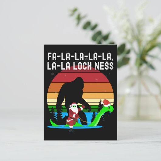 かわいいファララロッチネスサンタビグフットエイリアン ポストカード (スタンド正面)