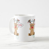 かわいいファリングトナカイ コーヒーマグカップ (正面左)
