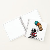 かわいいファンキーな宇宙飛行士、外惑星、オーダーメイド ノートブック (内部)