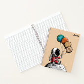 かわいいファンキーな宇宙飛行士、惑星、宇宙、オーダーメイド ノートブック (内部)