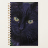 かわいいファンキー黒猫子猫黄色い目 プランナー手帳 (正面)