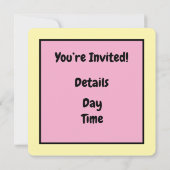 かわいいファンシーな漫画の女王蜂 招待状 (裏面)