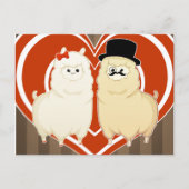 かわいいファンシーアルパカ夫婦 ポストカード (正面)