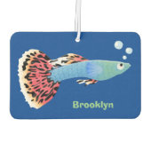 かわいいファンシーグッピーの熱帯魚の漫画 カーエアーフレッシュナー (裏面)