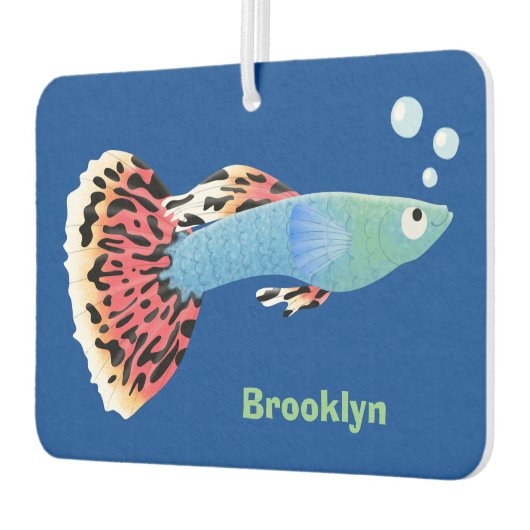 かわいいファンシーグッピーの熱帯魚の漫画 カーエアーフレッシュナー (左)