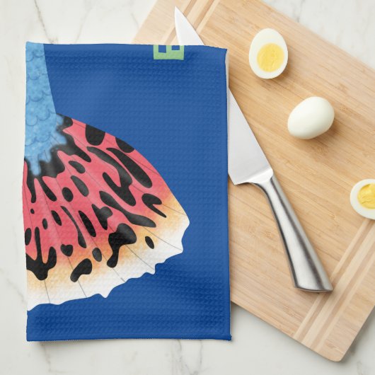 かわいいファンシーグッピーの熱帯魚の漫画 キッチンタオル (四つ折り)