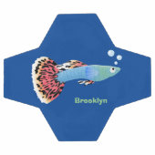 かわいいファンシーグッピーの熱帯魚の漫画 サッカーボール (フラット)