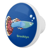 かわいいファンシーグッピーの熱帯魚の漫画 セラミックノブ (右)