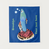 かわいいファンシーグッピーの熱帯魚の漫画 タペストリー (正面)