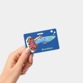 かわいいファンシーグッピーの熱帯魚の漫画 バッジ (手持ち)