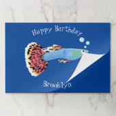 かわいいファンシーグッピーの熱帯魚の漫画 ペーパーパッド (折り畳み)